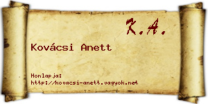 Kovácsi Anett névjegykártya